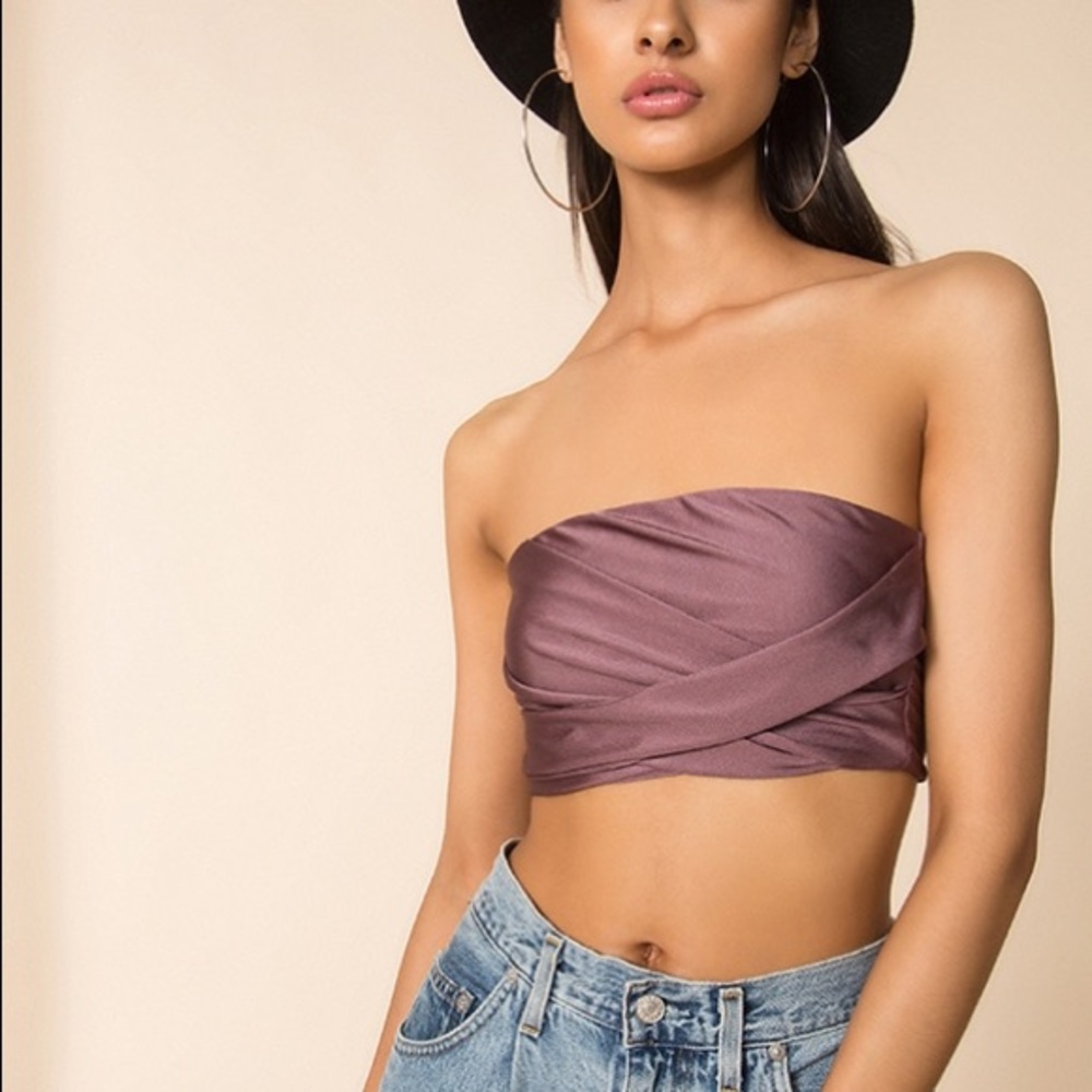 Superdown Strapless Crop Top - image 1
